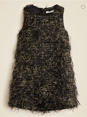 Crewcuts Black and Gold Textured Fringe Dress